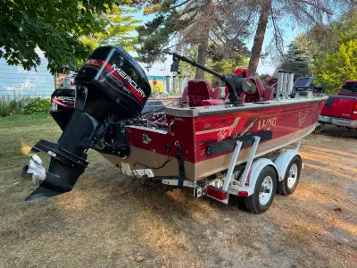 Excellent condition always stored inside electric start 9.9 mercury bow mount gps electric motor can...