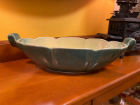 Vintage BEAUCEWARE Large Green Pottery Scroll Art Deco Planter