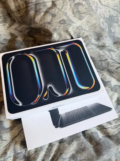 m5 iPad Pro + 3yr Apple care + keyboard , View more