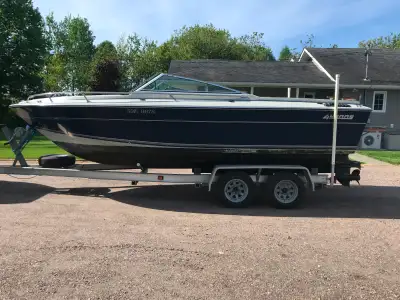 1986 21 feet 4 Winns Bow rider I/O 205hp merc cruiser with tamden galvanized trailer, LMS-522 Lowran...