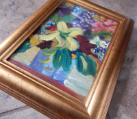 Gorgeous Original Signed Mid-Century Oil On Board Painting