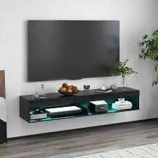 Black floating shelf for under tv, View more