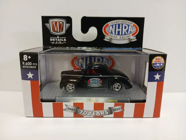 1941 Willys Coupe. 2021 M2 Machines NHRA 70 Years. 9600 pcs