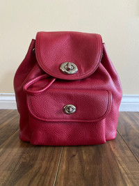 Small red Coach backpack