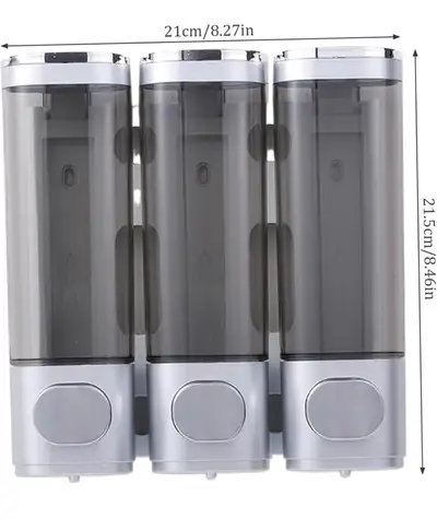 3 in 1 Shampoo and Conditioner Dispenser Set, Wall Mounted Bathroom Shower Soap Dispenser No Drill o...
