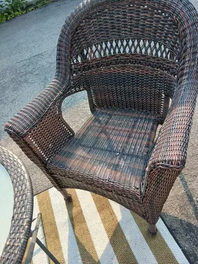 2 seated table with wicker chairs, View more