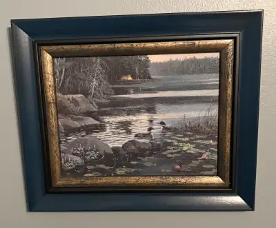 Framed Loon Painting, View more