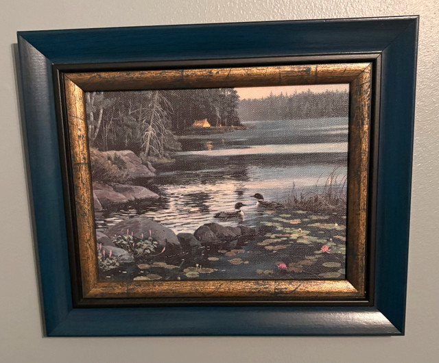 Framed Loon Painting in Arts & Collectibles in Ottawa