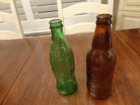 Vintage Pop Bottle Green Coca Cola &Dads Old Fashioned Root Beer
