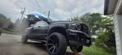 XF offroad rims and centre caps 5x139.7 mm or 5x5.5" (off a 2002 dodge ram) Haida 10 ply tires 33 x...