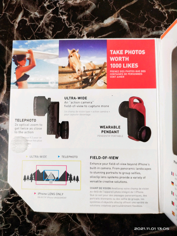 Iphone telephoto and Wideangle clip-on phone lens in Cell Phone Accessories in Mississauga / Peel Region - Image 9