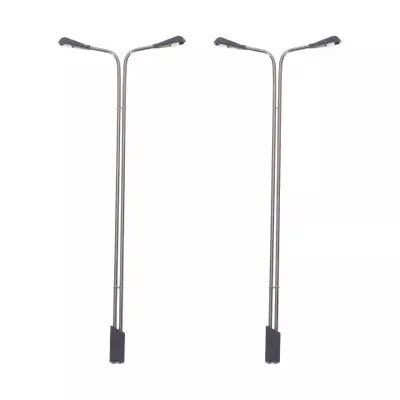 2pcs Model Railway LED Lamppost Lamps White 1/75 Scale 13cm, View more