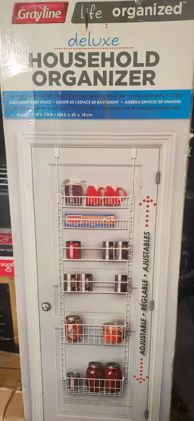 Grayline 410248, Deluxe Back of Door/Wall Storage System, White, View more
