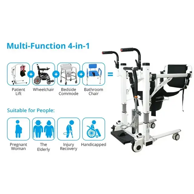 Garvee Patient Lift Transfer Wheelchair, Portable Bathroom  Chai in Health & Special Needs in City of Toronto - Image 3