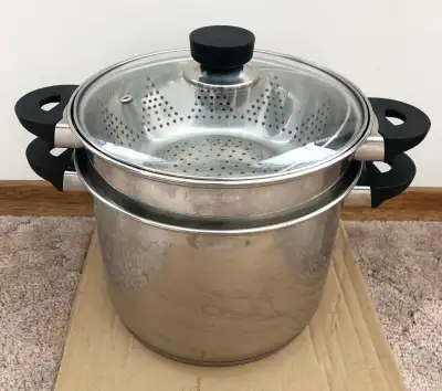 3Pce. Stainless Steamer Pot, View more