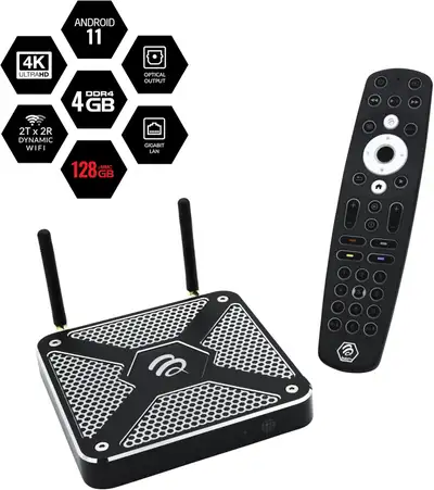 BuzzTV X5 - Android OS 11 - Amlogic 905x4-4GB DDR - 128GB eMMC, View more