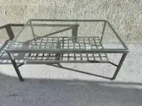 Ikea Outdoor Metal with Glass Top Patio Table 
