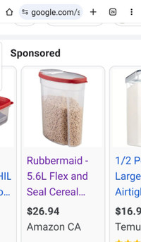 Rubbermaid Flex  and Seal Cereal Containers