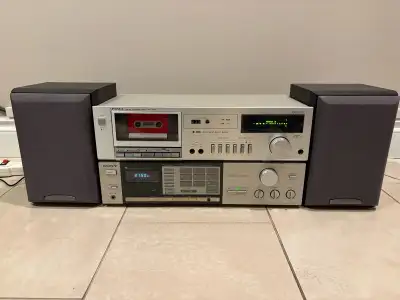 Vintage HIFI Stereo System: Sony Receiver, Sharp Tape Player, pe, View more