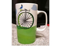 STARBUCKS 2014 BICYCLE BLUE BIRD PORCELAIN COFFEE MUG