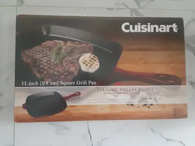BRAND NEW (Never opened box) 11 inch Cast Iron Grill Pan, View more