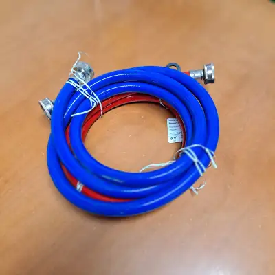 The red and blue Aqua-Dynamic hoses are 72 inches long with a 3/4-inch fitting on both ends. $25 for...
