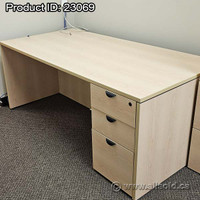 Blonde Office Straight Desk, Various Styles, $450 each