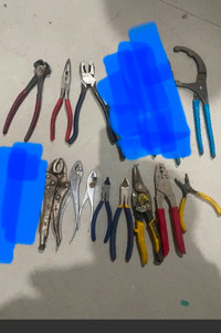 Pliers , adjustable wrenches , scrapers