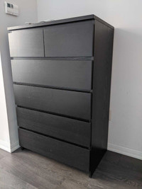 Ikea dresser malm 6 drawer chest black