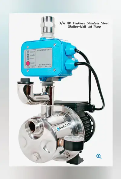 3/4 HP Tankless Stainless-Steel Shallow-Well Jet Pump, View more
