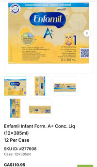 Enfamil préparation concentré A+ étape 1 / Infant baby Formula