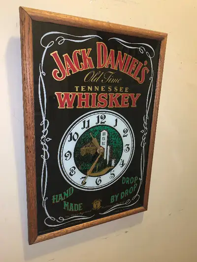 Vintage Jack Daniels Bar mirror clock Mint, View more