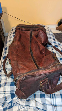 Large leather duffle bag
