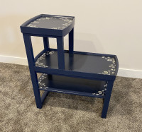 SOLD    Blue 3-tiered Side Table