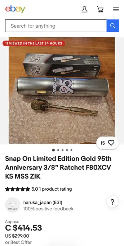 snapon Gold Ratchet, View more