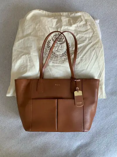 Ralph Lauren, leather tote bag purse, View more