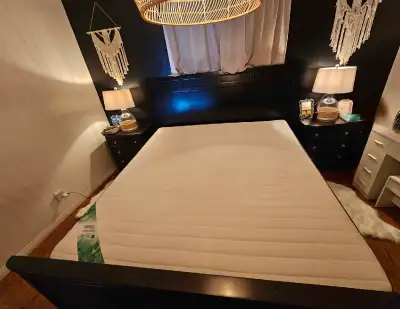 King size mattress and bed frame, View more