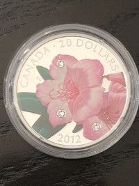 2012 $20 fine silver coin Rhododendron