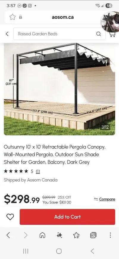 wall mounted pergola , View more