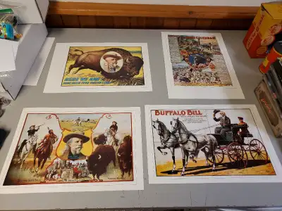 7pc Lot Of Buffalo Bill's Wild West Show Vintage Style Posters B, View more
