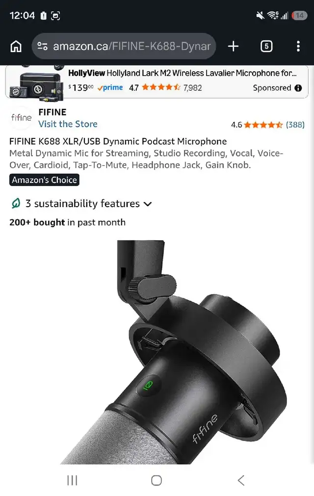: Fifine AmpliGame K688 XLR/USB Dynamic Microphone in Pro Audio & Recording Equipment in London - Image 8