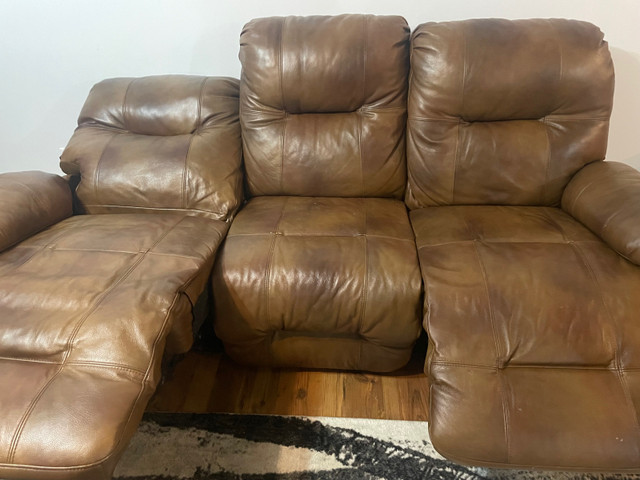 Reclining power sofa - Brown in Couches & Futons in Moncton