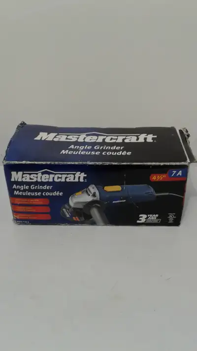 Meuleuse coudée (angle grinder) électrique de marque Mastercraft 4 1/2 pouces 7 ampères, poignée à t...