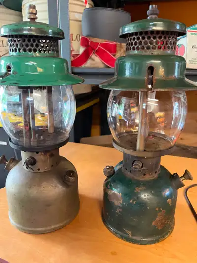 2 antique lanterns in fair condition. 80.00 for both
