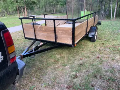 7x12 2000 lb axle, new tires, new races and bearings, bearing buddies. This trailer has a nice long...