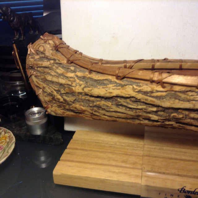 ANTIQUE Canada Birch Bark Canoe Native Indian Hand Made LARGE in Arts & Collectibles in Vancouver - Image 3