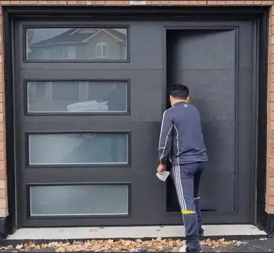 Walk through garage door, View more