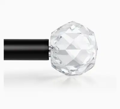 New Black Curtain Rods with Acrylic Crystal Finials Set of 2 , View more