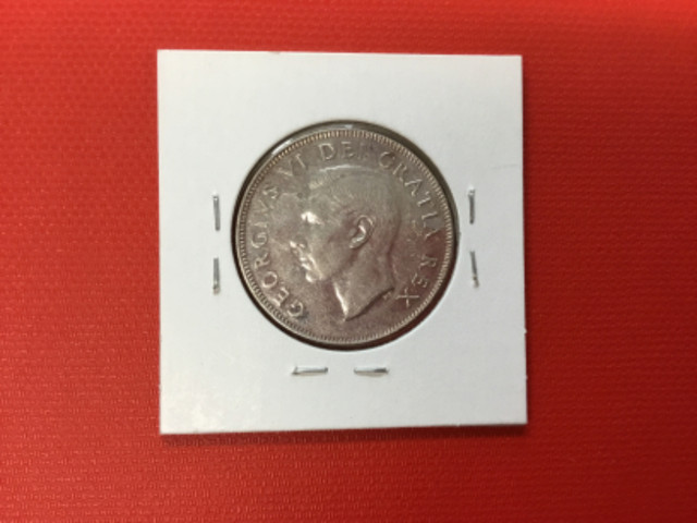 1950  Canadian $50 Cents Silver Coin in Arts & Collectibles in Mississauga / Peel Region - Image 2