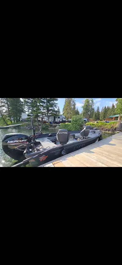 2025 lund 1650 angler tiller 40hp mercury, helix 7 fish finder,electric anchor,3 pro rude lund seats...
